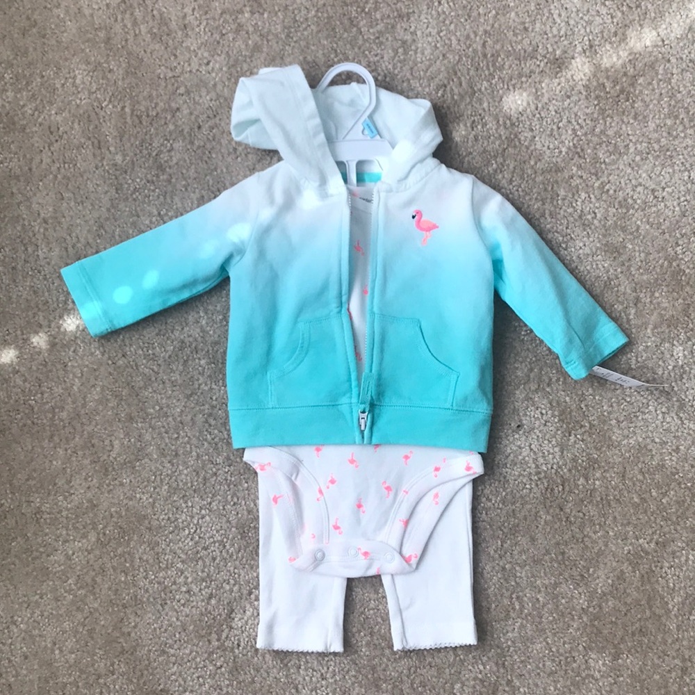 NWT baby girl Flamingo set